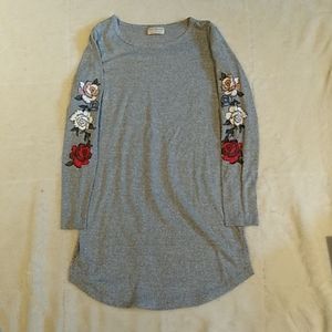 Long gray flower dress